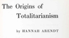 Title page of "The Origins of Totalitarianism" by Hannah Arendt